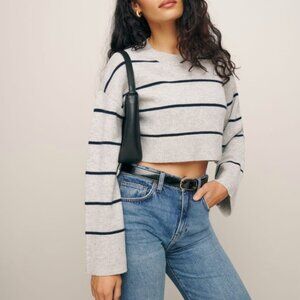 Reformation Paloma Cropped Cashmere Crew Sweater